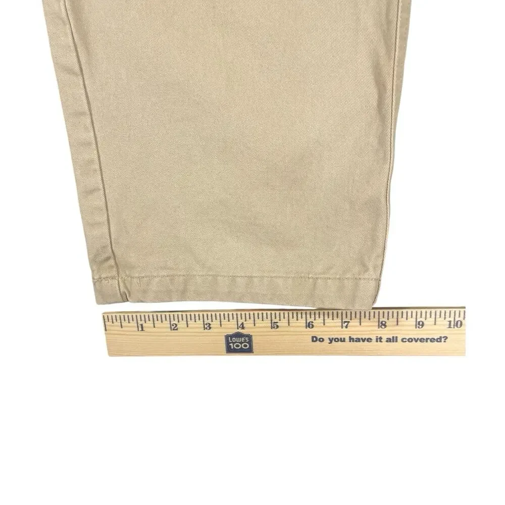 Men's Elastic Waist Khaki‎ Pants 36x30 Beige Casual Comfort Stretch Unbranded